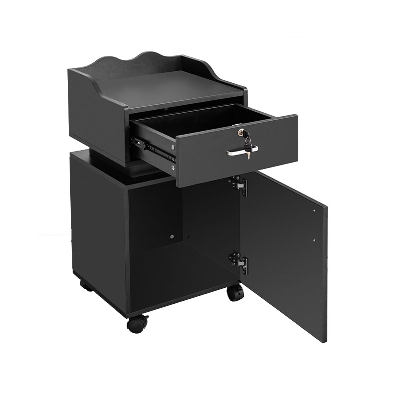HZ2021 Sort salonstation opbevaringsskab med hjul