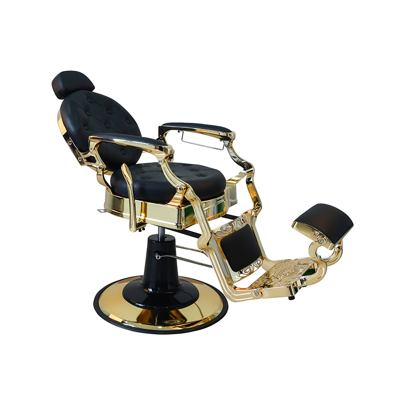 HZ8799AGD Sort forgyldt vintage barberstol