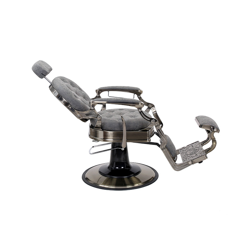 HZ8799QM Grå frisørstol med rund hynde