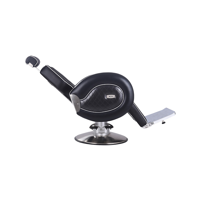 HZ8762 Sort kant med hvid valset kantliste kraftig salon frisørstol