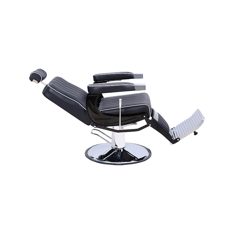 HZ8752SX Sort-hvid rullekantstrimmel lodrette striber frisørstol