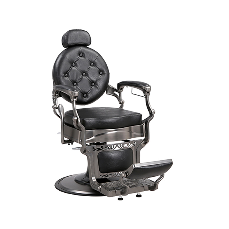 HZ8799Q-H Gun grå firkantet hynde hydraulisk retro frisørstol
