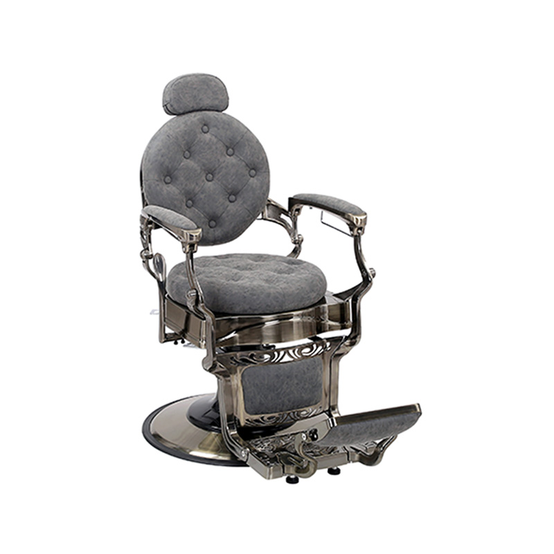 HZ8799QM Grå frisørstol med rund hynde